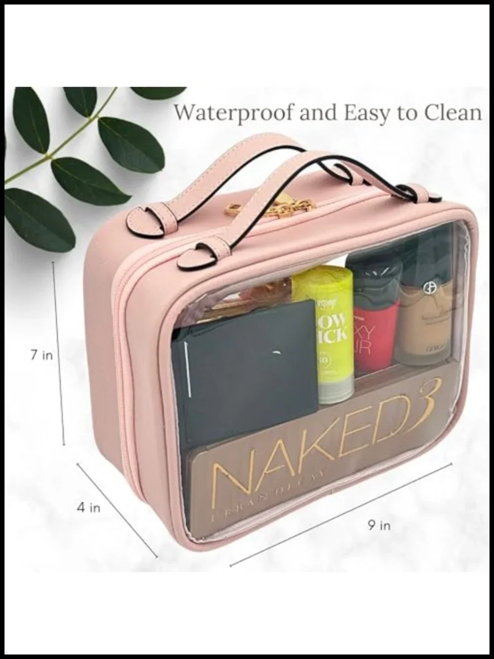 Clear Makeup Bag Large Capacity Travel Toiletry Case Transparent PVC Cosmetic